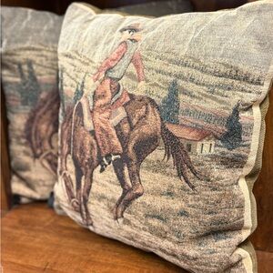 Western Bronx Rider Throw Pillows Set of 2